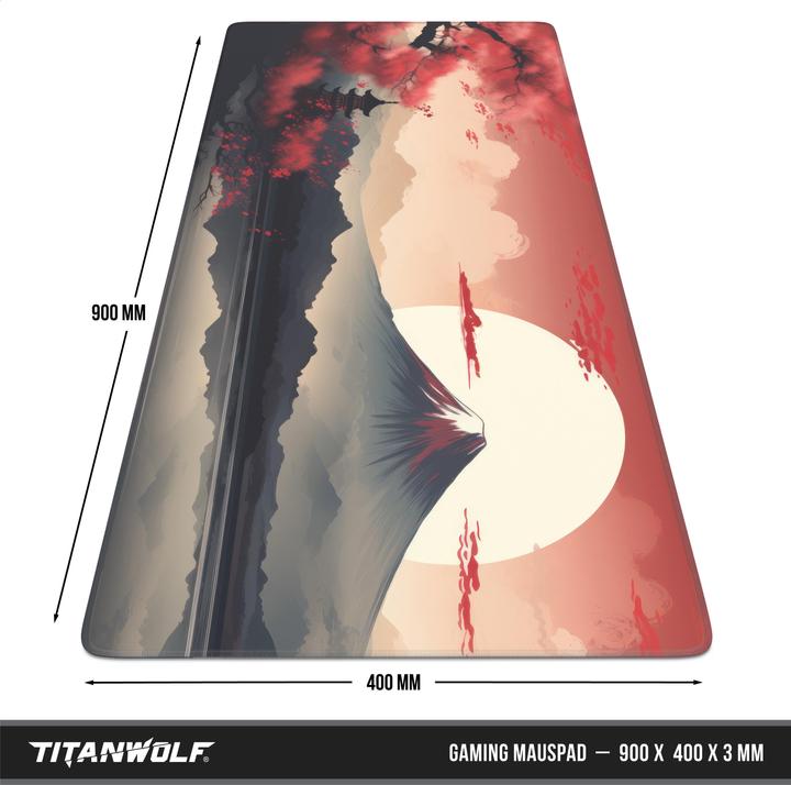 Immagine prodotto Titanwolf Tappetino per mouse da gioco, tappetino per mouse da gioco 900 x 400 mm XXL speed, tappetino per (XXL)