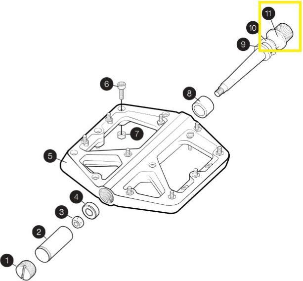 Actual product image Crankbrothers Replacement Pedal Spindle Next Gen, Left