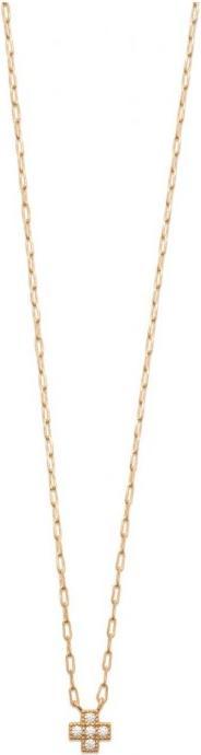 Actual product image Lara Gold plated NECKLACE - 40+2+3 - ZIRCONIA - CROSS