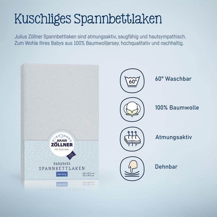 Produktbild Julius Zöllner Fix-Leintuch Jersey Denim 70 x 140 cm (70 x 140 cm)