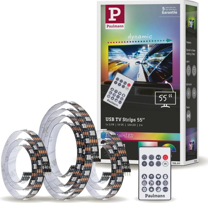 Produktbild Paulmann EntertainLED USB TV Stripe (RGB, 200 cm, Indoor)