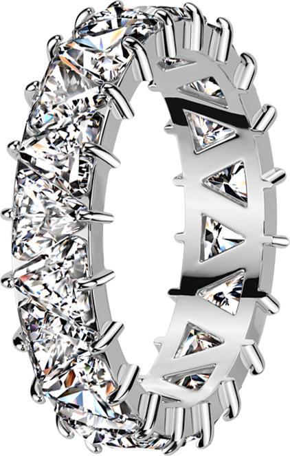 Produktbild Star Piercing Ring silber dreieckige Kristalle silber (Chirurgenstahl 316L, ohne Messing)