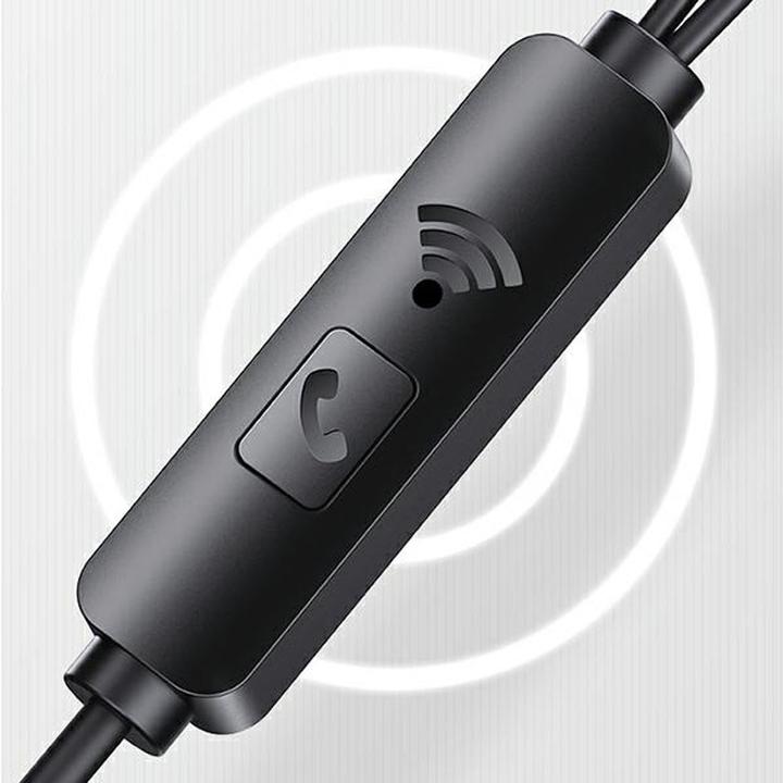 Actual product image Usams Słuchawki stereo EP-44 jack 3.5mm czarny/black HSEP4401 (US-SJ548) (ANC, Cable)