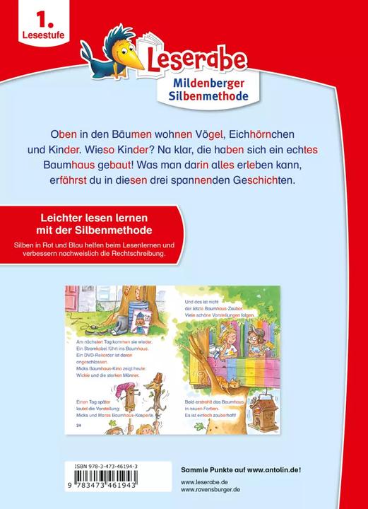 Immagine prodotto Ravensburger Baumhausgeschichten - Leserabe ab 1. Klasse - Erstlesebuch für Kinder ab 6 Jahren (mit Mildenberg... (Tedesco, Martin Klein, Becker souffie, 2022)