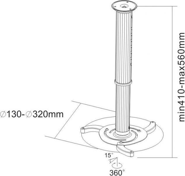 Produktbild Cabletech Projektor-Deckenhalterung 410/560 mm (max. 10 kg) (Decke)