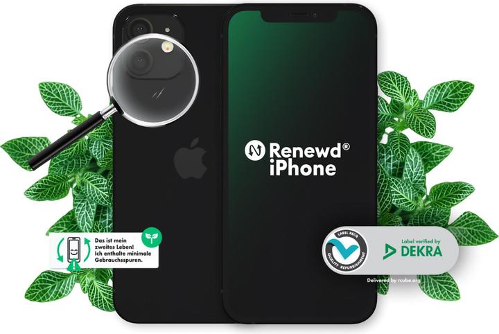 Immagine prodotto Renewd iPhone 12 (64 GB, Nero, 6.10", 12 Mpx, Doppia SIM, A / Come nuovo)