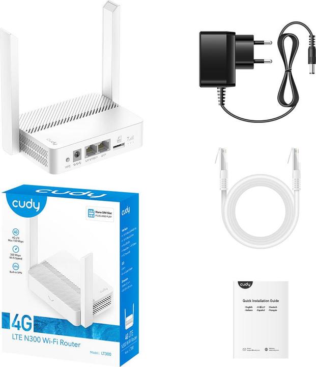 Actual product image Cudy N300 Wi-Fi 4G LTE Cat4 router