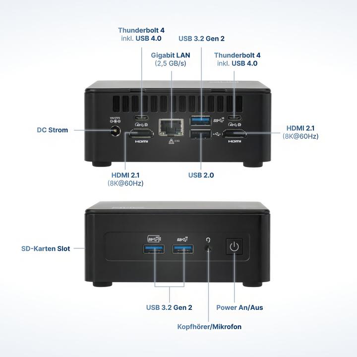 Actual product image Concept International FUTURE NUC PRO 12. GEN (Intel Core i3-1220P)