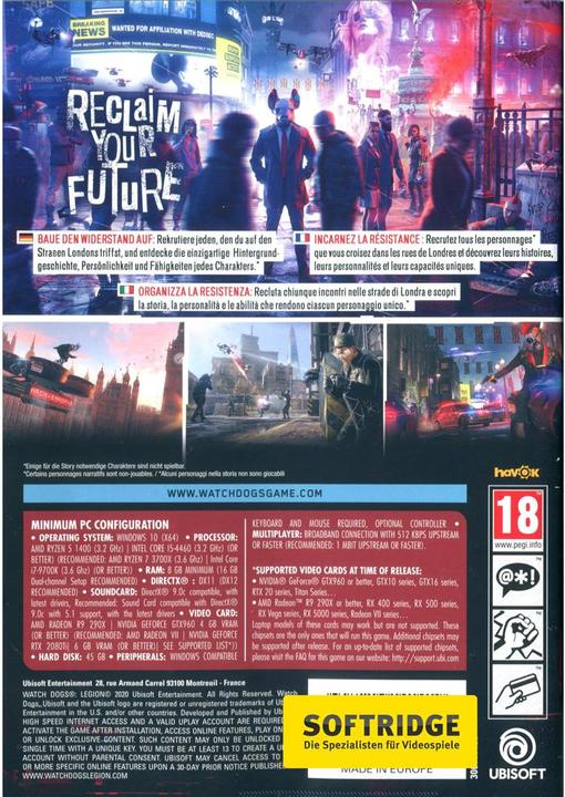 Actual product image Ubisoft Watch Dogs: Legion (PC, DE)