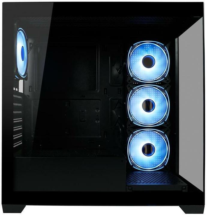 Image du produit LC-Power Boîtier MidiTower 715B black USB3.2/Audio,sans alimentation,SEAMLESS X (mATX, Mini-ITX, ATX)