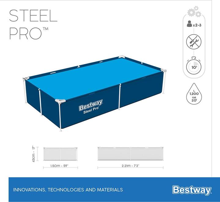 Produktbild Bestway Steel Pro Frame Pool (221 x 150 x 43 cm)