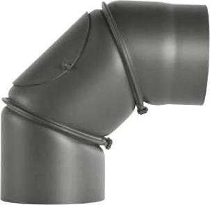 Produktbild Bertrams Kaminrohrbogen 90° verstellbar mit Tür Ø120mm schwarz