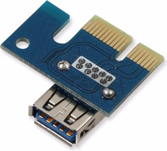 Actual product image PowerGuard PCI-E Express Riser Card 1x to 16x USB 3.0 60cm SATA Crypto Mining