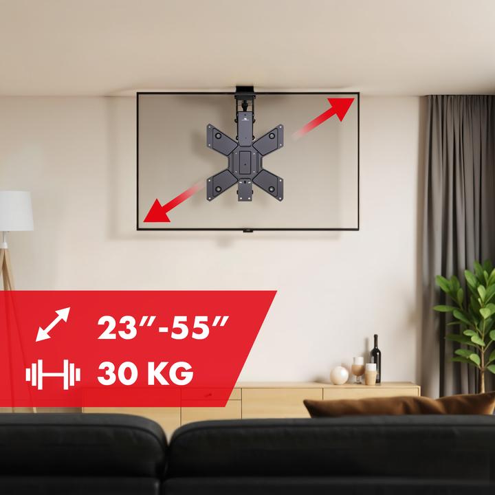 Immagine prodotto Maclean staffa elettrica a soffitto per TV TUYA supporto max VESA 600x400 telecomando 2355 30kg MC492 (Soffitto, 55")