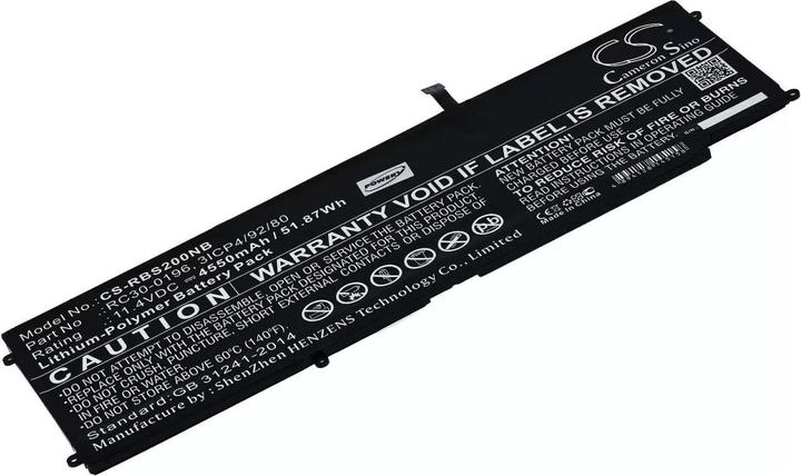 Actual product image AccuCell Razer Blade Stealth 2016 battery / RZ09-01962 / type RC30-0196 and others. (4550 mAh)