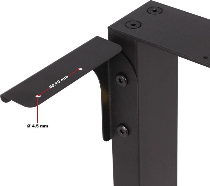 Produktbild Wiltec Tischbeine Set 70x72cm schwarz pulverbeschichtet Tischkufen Tischgestell