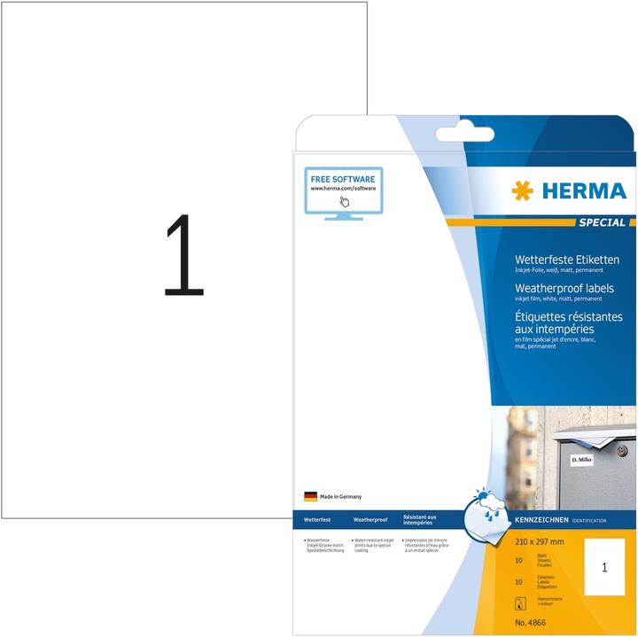 Produktbild HERMA Wetterfeste Inkjet Etiketten A4