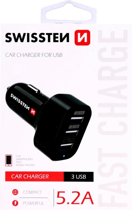 Produktbild Swissten USB Autoladegerät mit 3x USB 5,2A Power