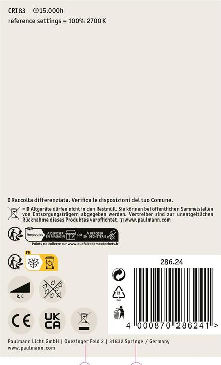 Actual product image Paulmann Globe (E27, 6 W, 470 lm, 1 x, G)