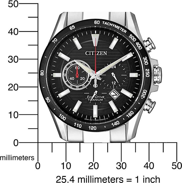 Actual product image Citizen CA4444-82E Horloge - Titanium - Zilverkleurig - 42 mm (Chronograph, 43 mm)
