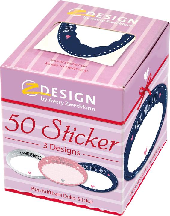 Image du produit Avery Dennison Zweckform ZDesign Sticker "Geschenkbeschriftung" auf Rolle, Etiketten aus Papier, silber geprägt, be