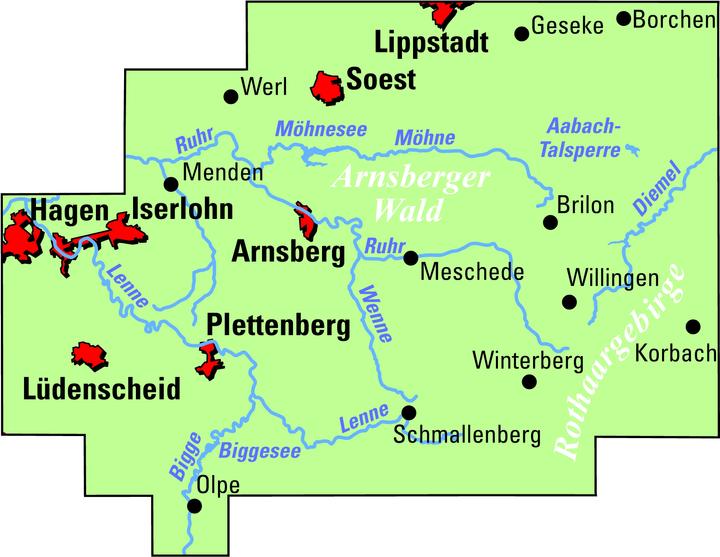 Immagine prodotto Mappa regionale ADFC Sauerland m.Tagestou