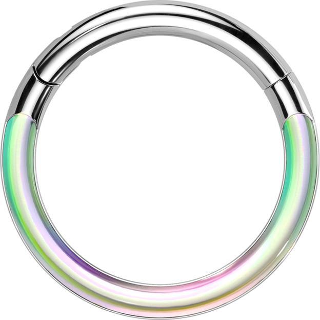 Produktbild Star Piercing Micro Segmentring klappbar silber front Photochrom (ohne Messing, Titan G23)