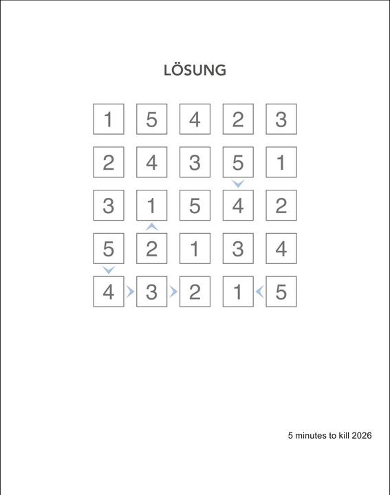 Actual product image Harenberg 5 minutes to kill Tagesabreisskalender 2026 - Der Rätselkalender gegen die langweiligsten Minuten (11 x 14 cm, German)