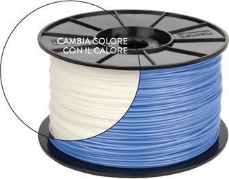 Hamlet Bobine de filament ABS thermosensible pour imprimantes 3D 3D 3DX100 : change de couleur à la chaleur (ABS, 1.75 mm, 1000 g, Blanc, Bleu)