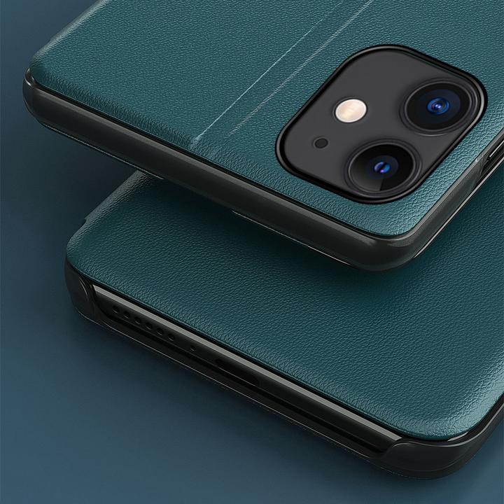Image du produit Hurtel Eco Leather View Case étui élégant de type bibliothèque avec béquille pour iPhone 13 mini bleu (Apple iPhone 13 mini)