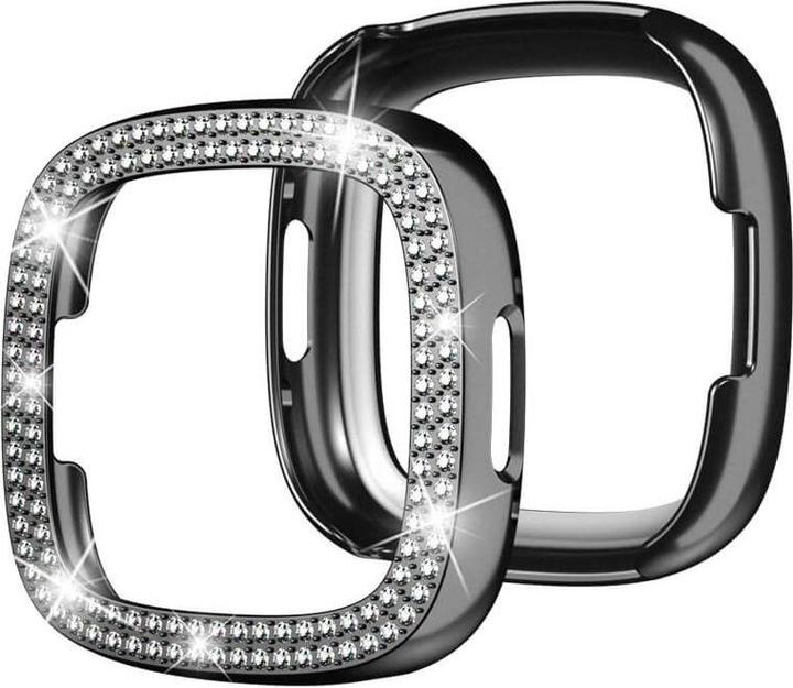 Produktbild Cover-Discount Fitbit Versa 4 / Sense 2 - Glitzer Strass Schutz Case schwarz