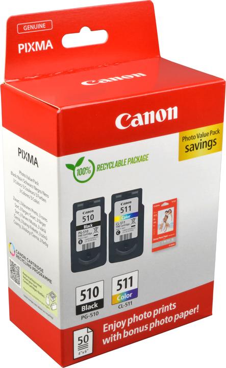 Actual product image Canon PG-510/CL-511 Ink Cartridge PVP (M, FC, C, Y)
