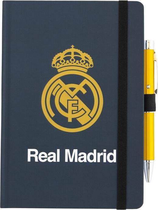 Actual product image Real Madrid A5 premium notebook + projector pen (A5, Special ruling, Hardcover)