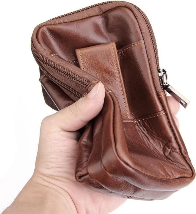 Image du produit Cover-Discount Universel - Sacoche ceinture double zip marron