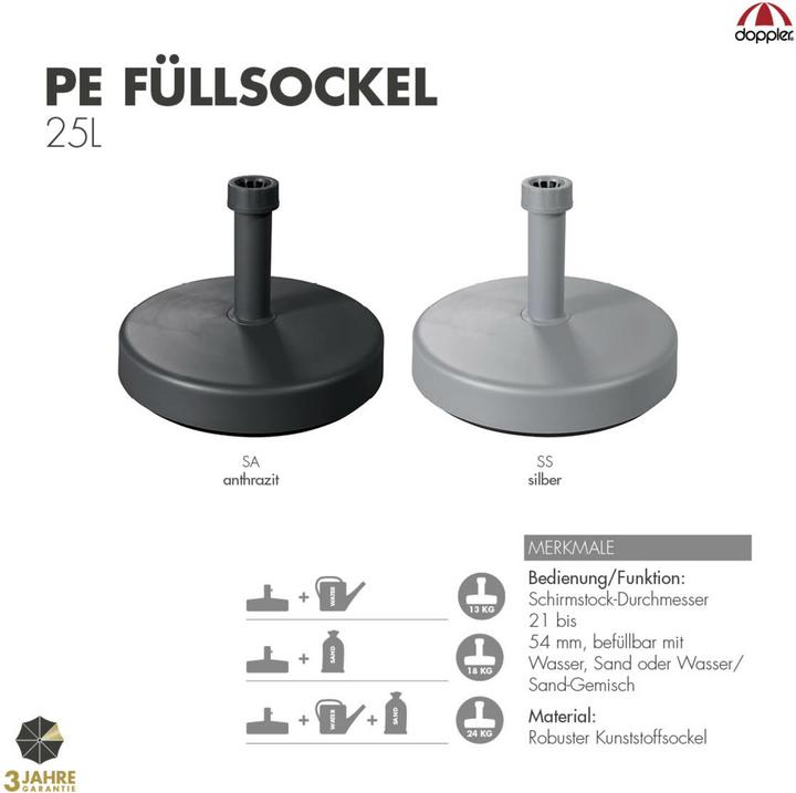 Immagine prodotto Doppler HDPE Füllsockelca. 25 kgsilber