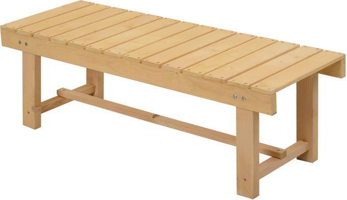 Produktbild Swisshandel24 Gartenbank, 2-Sitzer Sitzbank, Gartenmöbel, Rustikale Bank, Massivholz, Natur, 110 x 38 x 35 cm