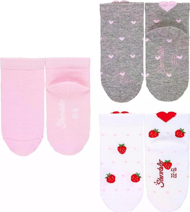 Produktbild Sterntaler Socken 3er Set Herzen Hellgrau Gr. 17-18 (3er Pack, 17 - 18)