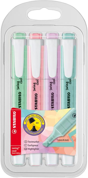 STABILO swing cool Pastel highlighter (Pastel, 4 mm, 4 x)