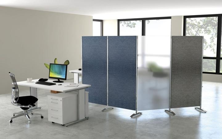 Actual product image Kerkmann Display panel system, fabric element, HxWxD 1750 x 800 x 450 mm, blue.