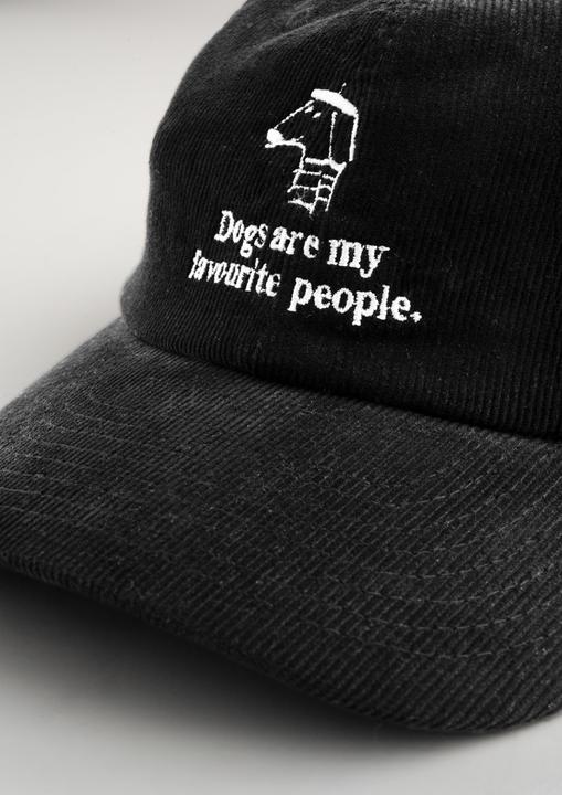 Actual product image Plakativ «Dogs are my favourite people» Corduroy Cap Black