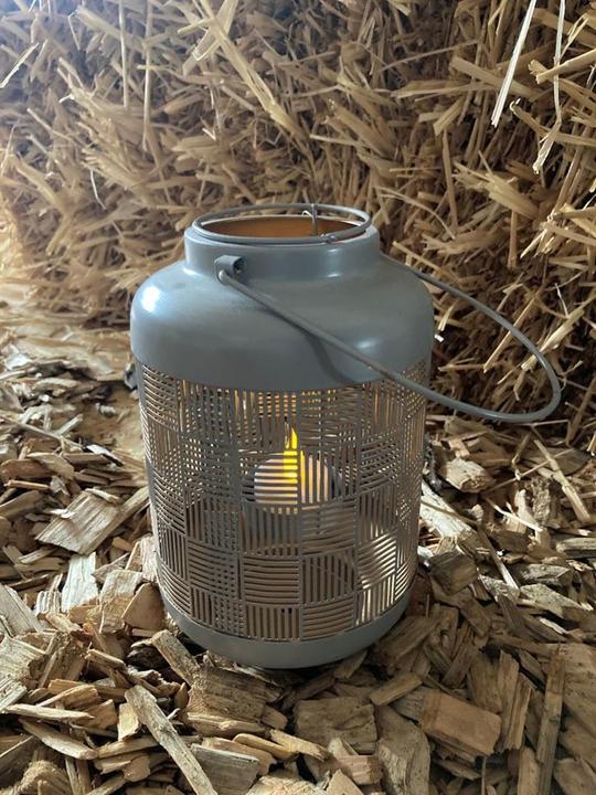 Actual product image GuGus Metal lantern with tea light holder Color: Grey/Gold L:13cm W:13cm H:20cm (13 x 13 x 20 cm, 4 x)