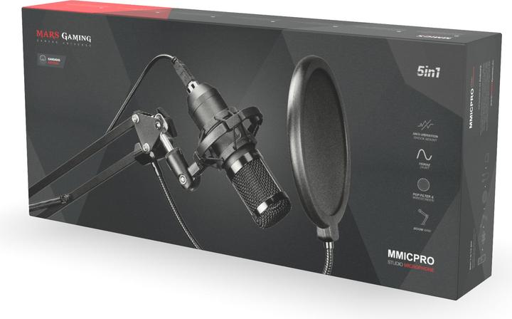 Immagine prodotto Mars Gaming Microfono MMicPro con supporto di montaggio (Noir)
