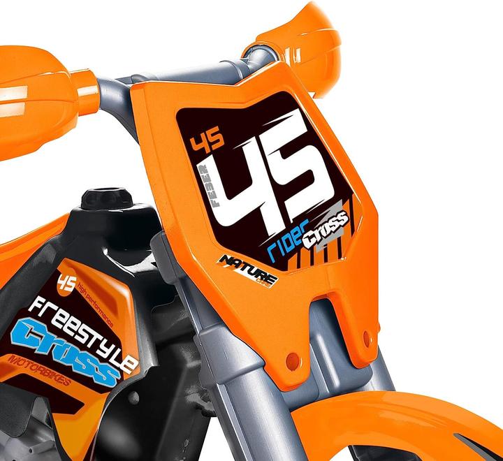 Produktbild Feber Orangefarbenes 6-V-Batterie-Cross-Motorrad für Kinder