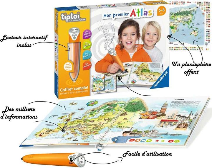 Immagine prodotto tiptoi Coffret completo lecteur interactif + Livre Atlas (Francese)