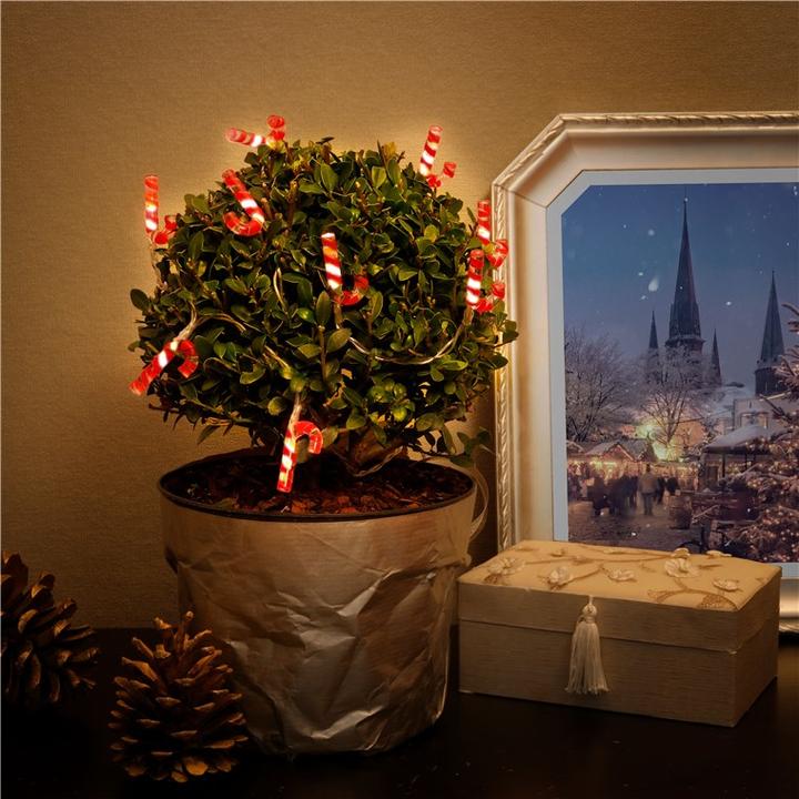 Produktbild Goobay 10er LED-Lichterkette "Zuckerstangen" (1.20 m)