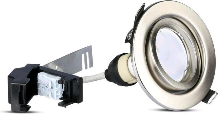 Immagine prodotto V-TAC VT4444 Faretto a Led 5W GU10 Presa Satinata Nichel 6400K Confezione da 3 pezzi