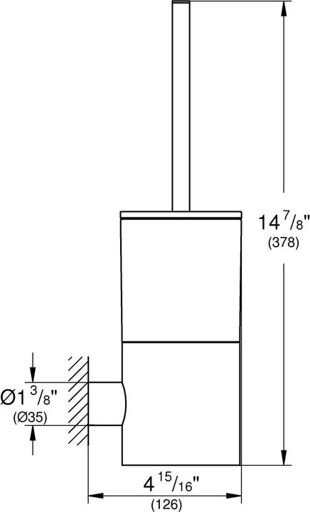 Actual product image Grohe Atrio toilet brush set