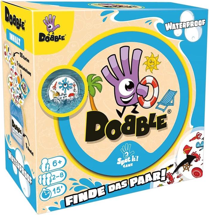 Productafbeelding Zygomatic Dobble Waterproof, kaartspel, voor 2-8 spelers, vanaf 6 jaar (DE editie) (Duits)