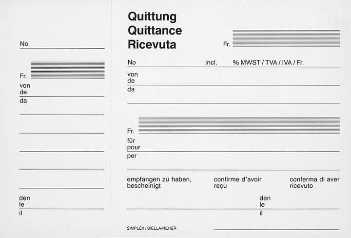 Produktbild Simplex Quittungen - ohne Durchschrift (50 x)