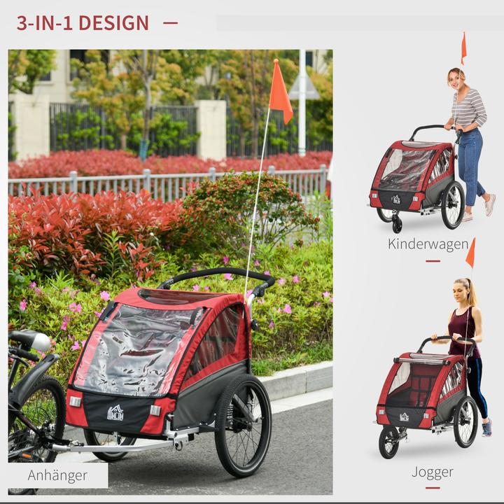 Immagine prodotto Homcom Passeggino 3in1 anche come jogger e rimorchio per bicicletta